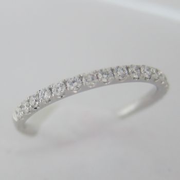 16 Stones 0.40ctw F-G SI Halfway U-Prong Wedding Band With Round Brilliant Diamond in 18KT White Gold      