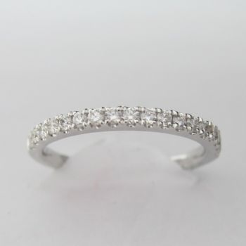 0.28ct F-G SI Wedding Band With Halfway  Pave Round Brilliants Diamond in 18KT White Gold 