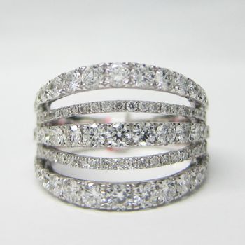 2.04ct Round Brilliant Cut Diamond Fashion Ring in 18KT White Gold   