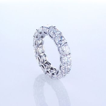 5.00ct F VS1 Classic Diamond Eternity Ring Cushion Cut $9,375.00
