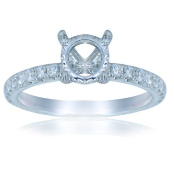 18K White Gold 0.66 ct Diamond Engagement Ring Setting for a Diamond KR08206XD200-IEBD