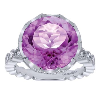 14kt white gold prong Amethyst ring with a total weight of 1.69ct UNLR4604W45AM-IGCD