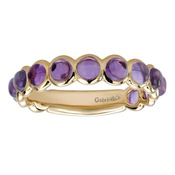 14kt Yellow gold stackable bezel Amethyst ring with a total weight of 1.69ct UNLR4913Y4JAM-IGCD