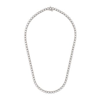 15ctw Round Basket 4 Prong Tennis Necklace