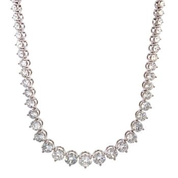 20ctw Graduated 3 Prong Tennis Necklace