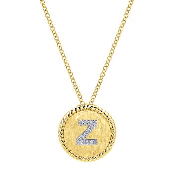 Letter "Z" Diamond set initial Necklace set in 14KT Yellow Gold Gold 0.11 ct UNNK2645Z-M45JJ-IGCD