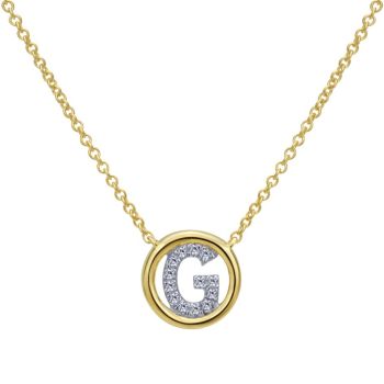 Letter "G" Diamond set initial Necklace set in 14KT Yellow Gold Gold 0.06 ct UNNK4522G-Y45JJ-IGCD