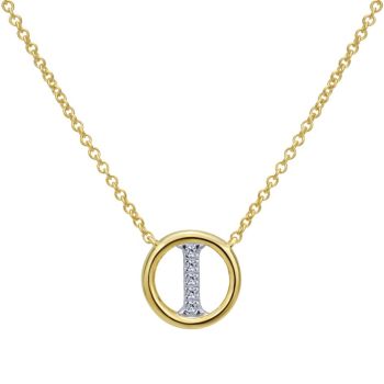Letter "I" Diamond set initial Necklace set in 14KT Yellow Gold Gold 0.04 ct UNNK4522I-Y45JJIGCD