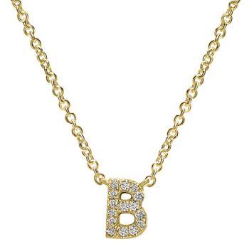 Letter "B" Diamond set initial Necklace set in 14KT Yellow Gold Gold 0.07 ct UNNK4577B-Y45JJ-IGCD