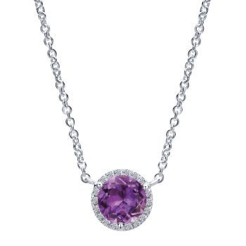 14kt White Gold Amethyst Diamond pendent with a total weight of 1.34ct UNNK4616W45AM-IGCD