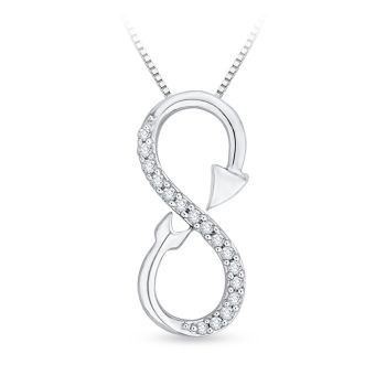 0.07ct Infinity  Diamond Necklace G-H SI In 10kt white gold 