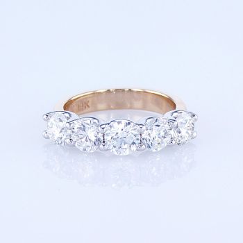 2.15ct 14kt Yellow gold 5 stone anniversary bands