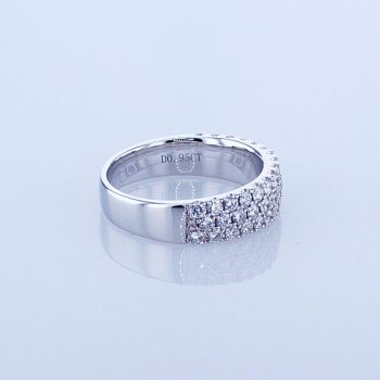 Three Row Micro Pave Band Set In 18kt White Gold R-IDJ-00056