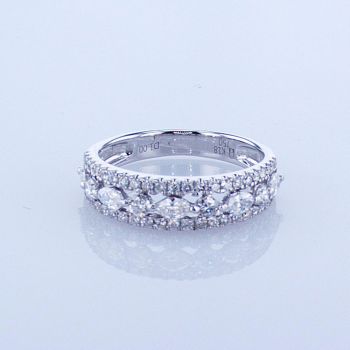 MARQUISE AND ROUND DIAMOND BAND IN 18KT WHITE GOLD R-IDJ-00184