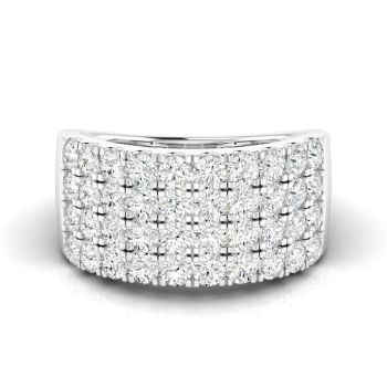 2.00ct 14Kt Gold Lab Grown Diamond Four Row Pave Band