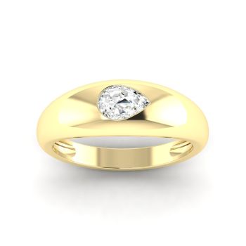0.50Ct 14Kt Gold Lab Grown Diamond Pear Domed Ring