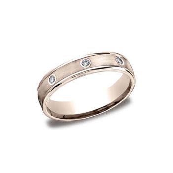 0.16 ct 4mm Comfort-fit Princess Cut Burnish Set 6-Stone Eternity Ring In 14K Rose Gold RECF51414014KR-IBMD