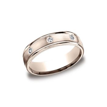 0.48 ct 6mm Comfort fit Bezel Set 8 Stone Diamond Eternity Ring In 14K Rose Gold RECF518141RG-IGCD