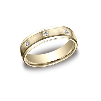 0.48 ct 6mm Comfort fit Bezel Set 8 Stone Diamond Eternity Ring In 14K Yellow Gold RECF51614114KY-IBMD