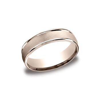 7mm Comfort fit Carved Wire Finished Band In 14K Rose Gold RECF770214KR-IBMD