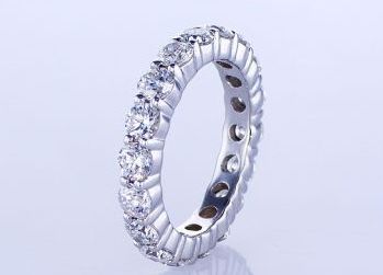 14kt White Gold Diamond Shared Prong Eternity Band 2.70ctw