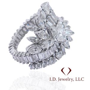 Diamond Cocktail Fashion Ring in Platinum/IDJ9046