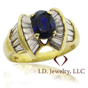 Sapphire and Diamond Ring in 14KT Yellow Gold/IDJ9381