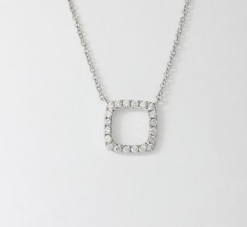 Round Brilliants Diamond Necklace in 14K White Gold /IDJ14189