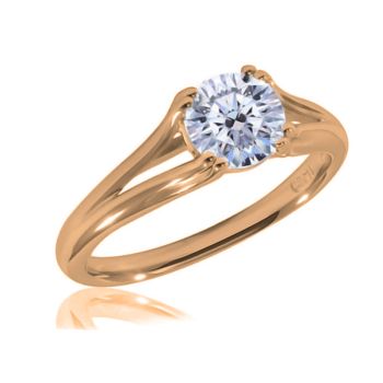Traditional Solitaire Split Shank Setting for a Round Diamond in 14KT White GoldSR 123-R-IJRD