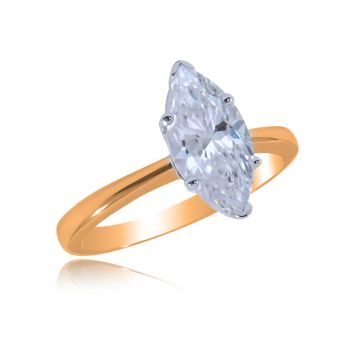Traditional Solitaire Setting for a Marquise Diamond in 14KT Rose Gold SR 850-R-IJRD