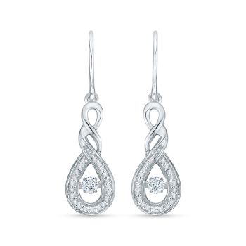 0.27ct Round Diamond Drop Earrings G-H SI in 10K White Gold