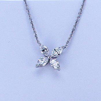 Tiffany & Co. Victoria Mixed Cluster Diamond Pendant Necklace In Platinum -  Brilliance Jewels