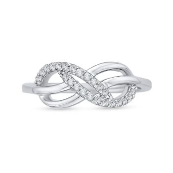0.18ct Infinity  Diamond Ring  G-H SI In 10kt white gold 