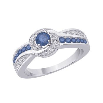 0.63ct Blue Diamond Fashion Ring SI in 10K White Gold