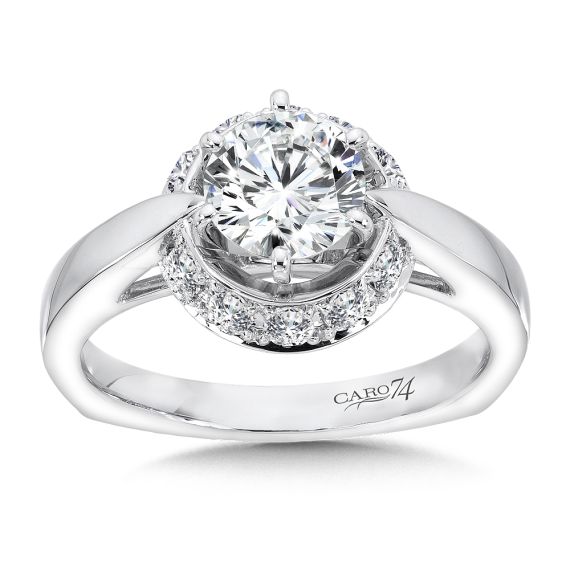 Hidden Halo Head With Baguette Floating Diamond Shank Engagement Ring -  Costar