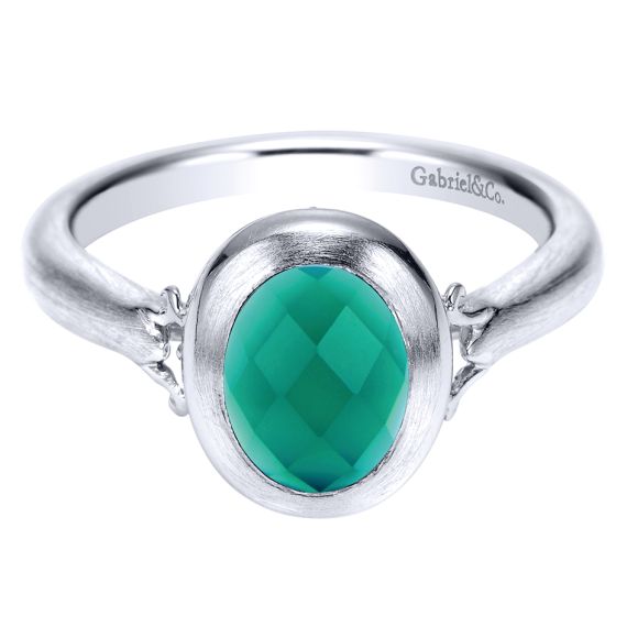 Green Onyx Ethnic Brass Handmade Jewelry Ring US Size 8 R-20812