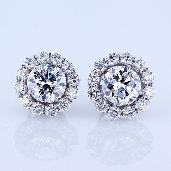 3/4 ctw Round Lab Grown Diamond Drop Earring Jackets - Grownbrilliance