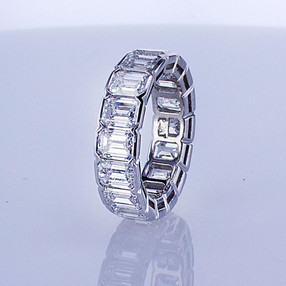 Emerald channel set band sale