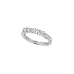 0.50 ct F-G SI1-SI2  Round Cut Diamond 5 stones ring In 14K White Gold R6417W50
