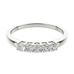 0.50ct 5 stone Gallery Ring - Cushion Cut Diamond Band set in White, Rose,Yellow Gold or Platinum | F -VS1