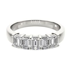 1.50ct 5 stone Gallery Ring - Emerald Diamond Band set in White, Rose,Yellow Gold or Platinum F VS1 ID-5SHI150