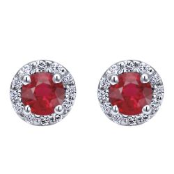 Ruby and Diamond Stud Earrings set in 14KT White gold 0.78ct UNEG9687W44RA-IGCD