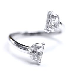 0.80ct Half Moon Diamond Ring in Platinum /FlorezHM0.80-IDJ