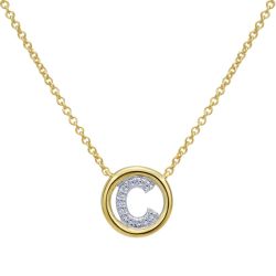 Letter "C" Diamond set initial Necklace set in 14KT Yellow Gold Gold 0.04 ct UNNK4522C-Y45JJ-IGCD
