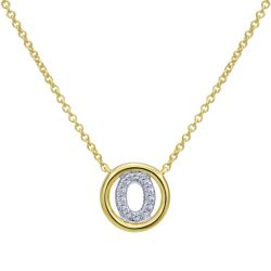 Letter "O" Diamond set initial Necklace set in 14KT Yellow Gold Gold 0.07 ct UNNK4522O-Y45JJ-IGCD