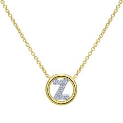 Letter "Z" Diamond set initial Necklace set in 14KT Yellow Gold Gold 0.06 ct UNNK4522Z-Y45JJ-IGCD