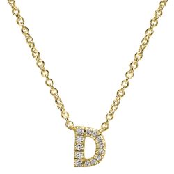 Letter "D" Diamond set initial Necklace set in 14KT Yellow Gold Gold 0.06 ct UNNK4577D-Y45JJ-IGCD
