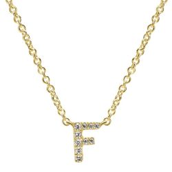Letter "F" Diamond set initial Necklace set in 14KT Yellow Gold Gold 0.05 ct UNNK4577F-Y45JJ-IGCD