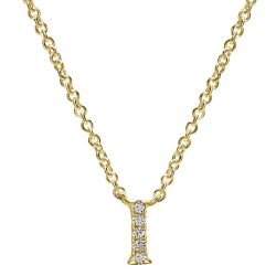 Letter "I" Diamond set initial Necklace set in 14KT Yellow Gold Gold 0.03 ct UNNK4577I-Y45JJ-IGCD