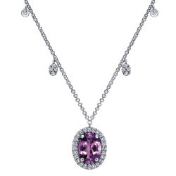 14kt White Gold Amethyst Diamond Pendent with a total weight of 0.36ct UNNK4944W45AM-IGCD